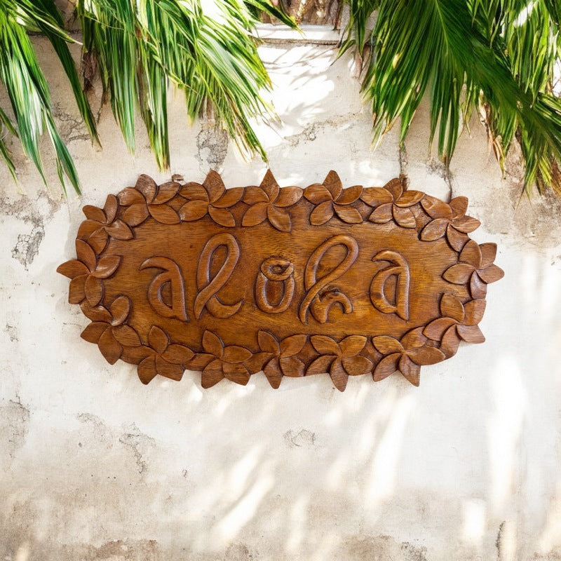 Aloha Sign with Plumeria Flowers | Hawaiian Home