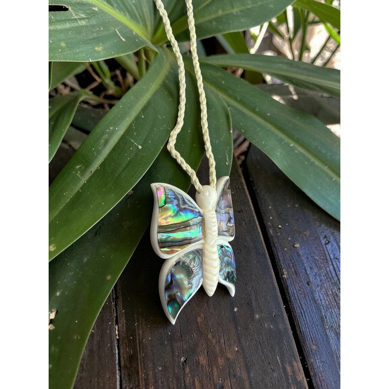 Butterfly with Abalone Inlay Necklace