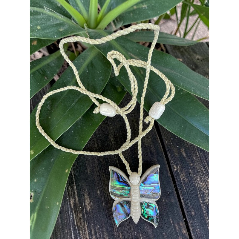 Butterfly with Abalone Inlay Necklace
