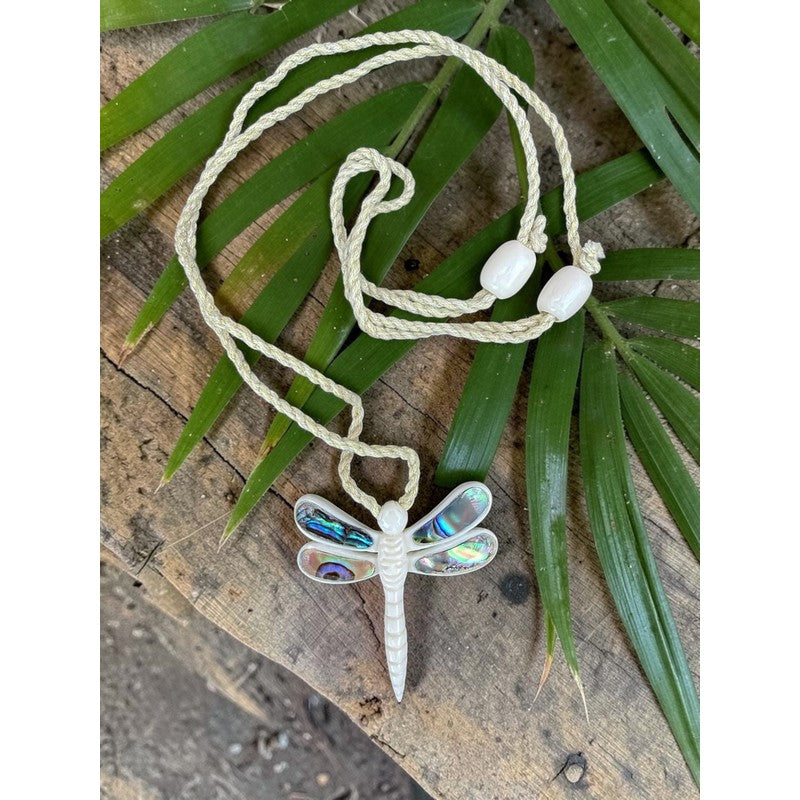 Dragonfly w/ Abalone Inlay Necklace