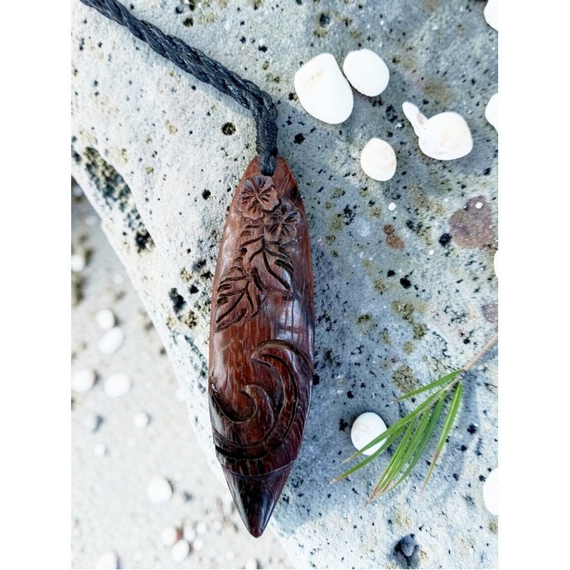 Hand-Carved Hawaiian Surfboard Necklace