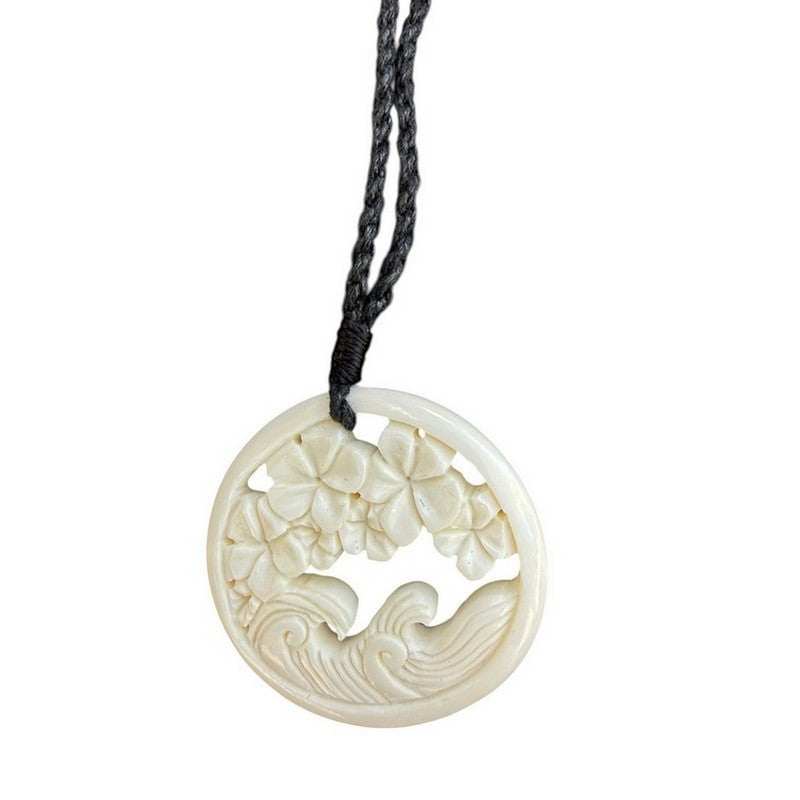 Hawaiian Scene Bone Necklace