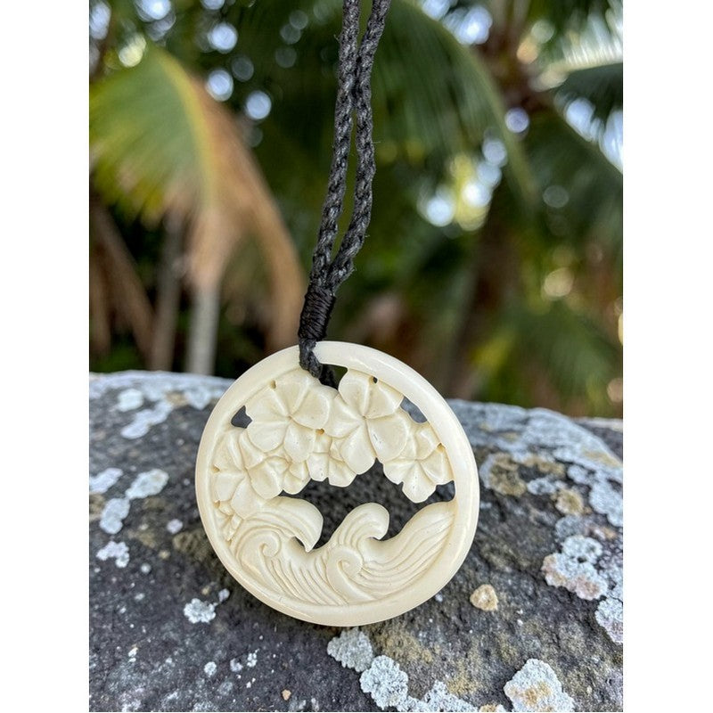 Hawaiian Scene Bone Necklace