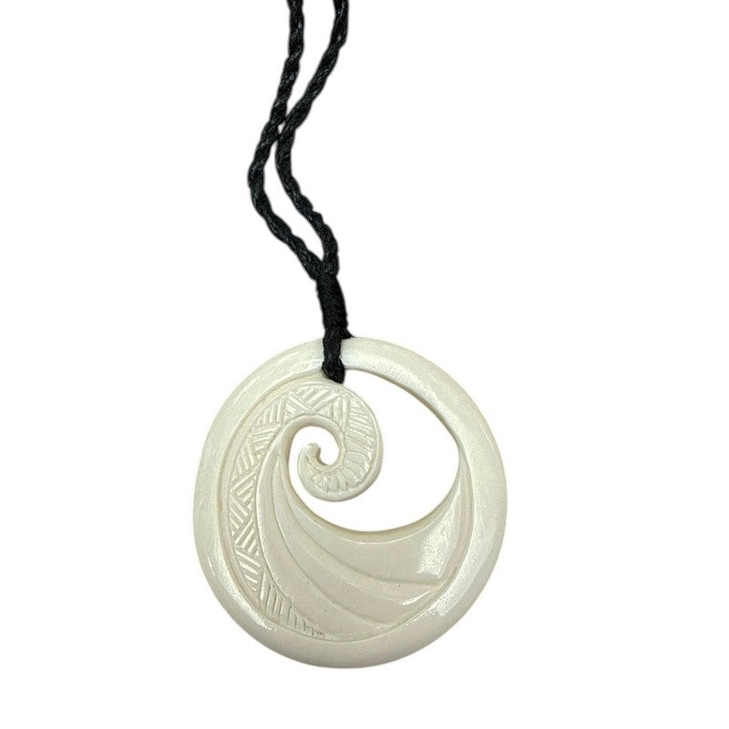 Wave Engraved Bone Necklace