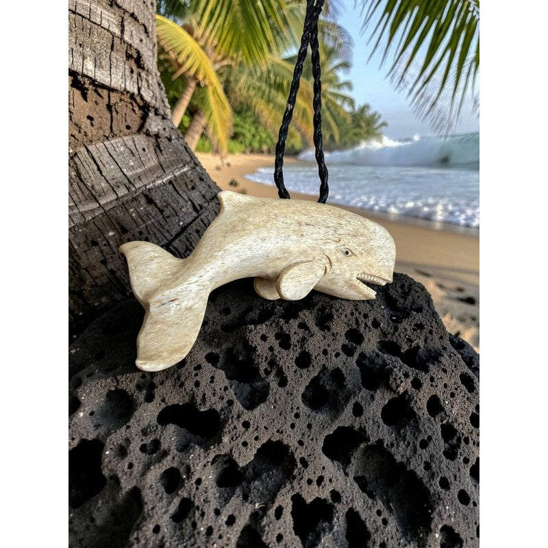 Hand-Carved Whale Bone Necklace