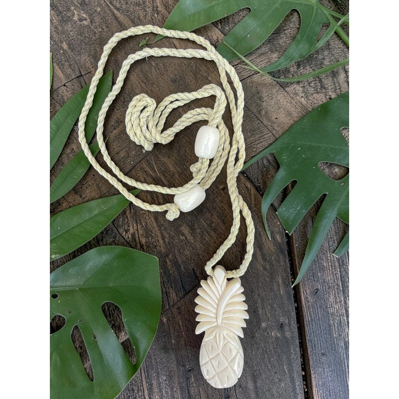 Hand-Carved Hawaiian Pineapple Necklace