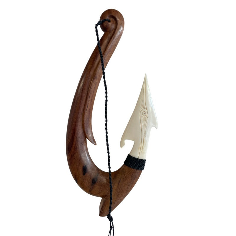 Fish Hook w/ Engravings | Wall Hanging