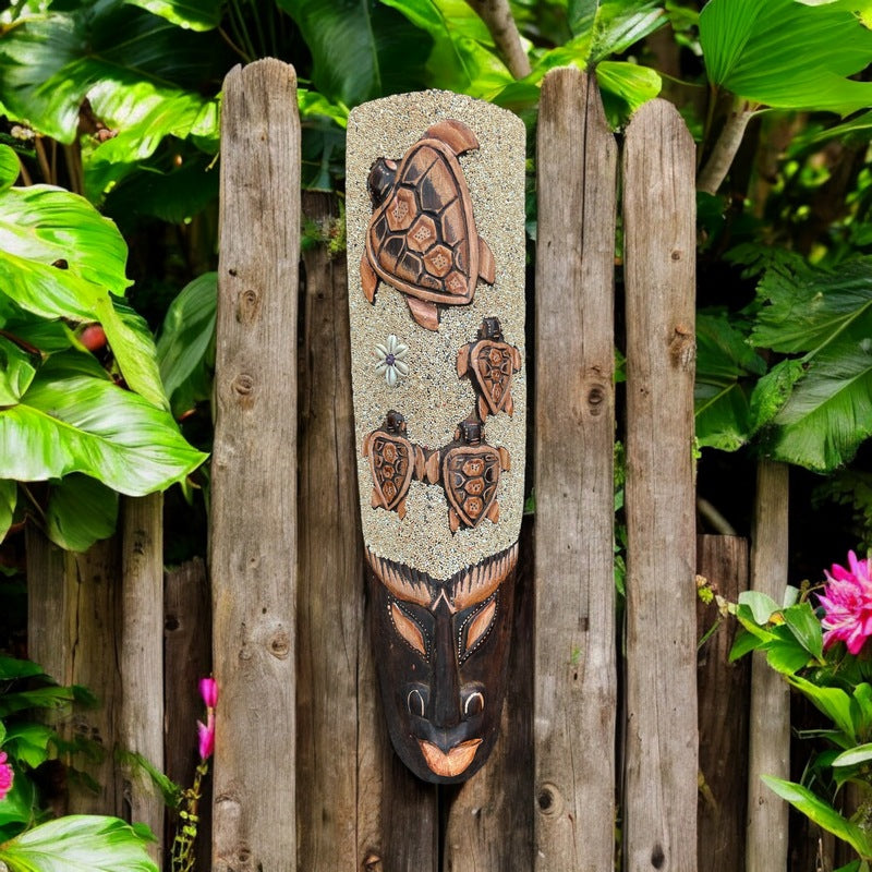 Hawaiian Honu Mask | Tropical Décor 19"