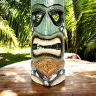 Tiki Mask with Plumeria Flowers | Polynesian Mask 20"