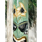 Tiki Mask with Plumeria Flowers | Polynesian Mask 20"