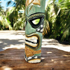 Tiki Mask with Plumeria Flowers | Polynesian Mask 20"