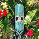 Tiki Mask with Plumeria Flowers | Polynesian Mask 40"