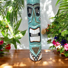 Tiki Mask with Plumeria Flowers | Polynesian Mask 40"