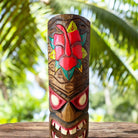 Tiki Mask with Hibiscus Flower | Hawaiian Mask 20"