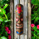 Tiki Mask with Hibiscus Flower | Hawaiian Mask 20"