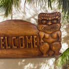 Welcome Sign w/ Two Tikis 15"