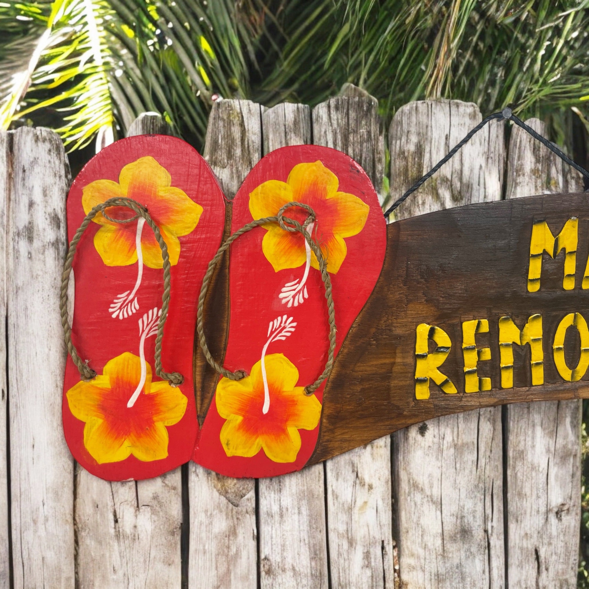 Mahalo For Removing Shoes w/ Red Slippers