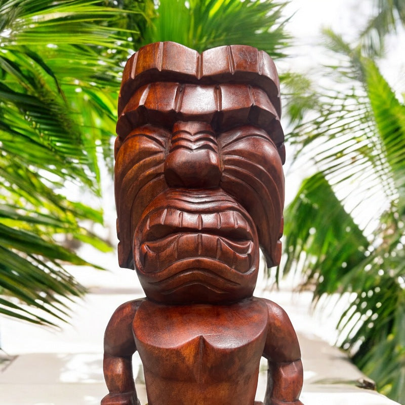 Ku Warrior Tiki Hawaiian Statue Polynesian Wall Sculpture Mask Tropical Bar buy 40