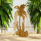 Palm Tree with Surfboard | Natural Wall Plaque