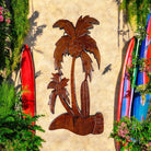 Palm Tree with Surfboard | Stained Wall Plaque