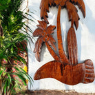 Palm Tree with Surfboard | Stained Wall Plaque