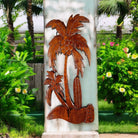 Palm Tree with Surfboard | Stained Wall Plaque