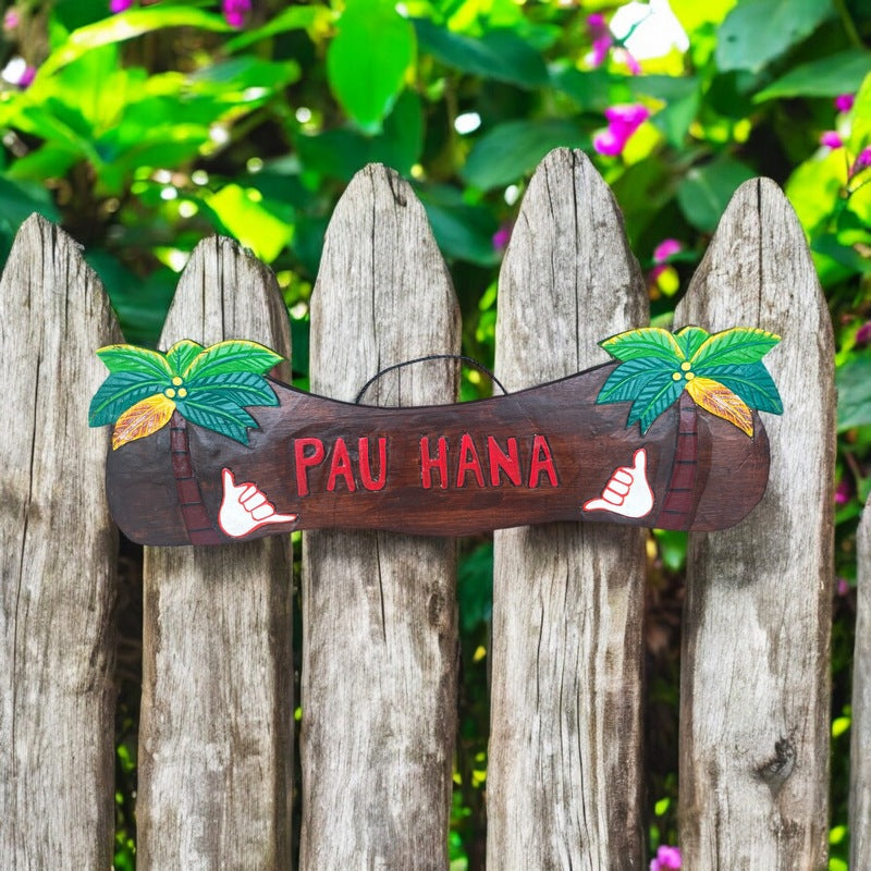 Pau Hana w/ Shaka | Tiki Bar Sign 22"