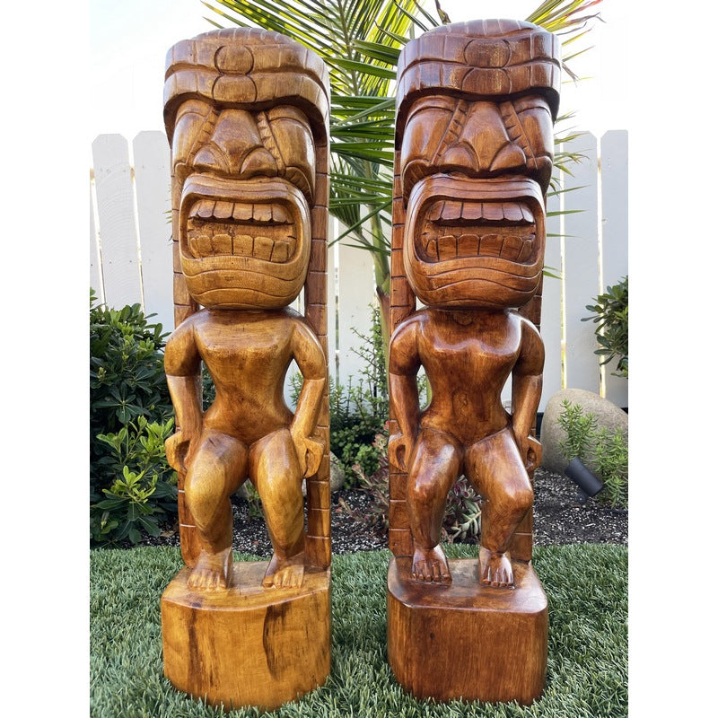 Kanaloa Tiki | Hawaii Museum Replica 32" Mission Oak and Dark Oak