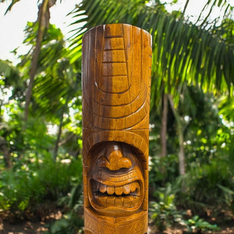 Love and Ocean Tiki Totem | Hawaiian Décor 40" (Stained)