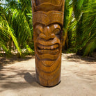 Love and Ocean Tiki Totem | Hawaiian Décor 40" (Stained)