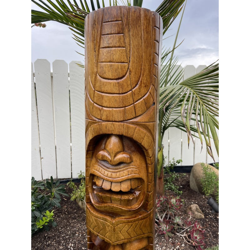 Love and Ocean Tiki Totem | Hawaiian Décor 40" (Stained)
