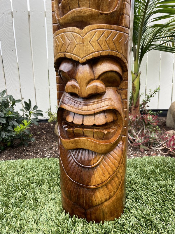 Love and Ocean Tiki Totem | Hawaiian Décor 40" (Stained)