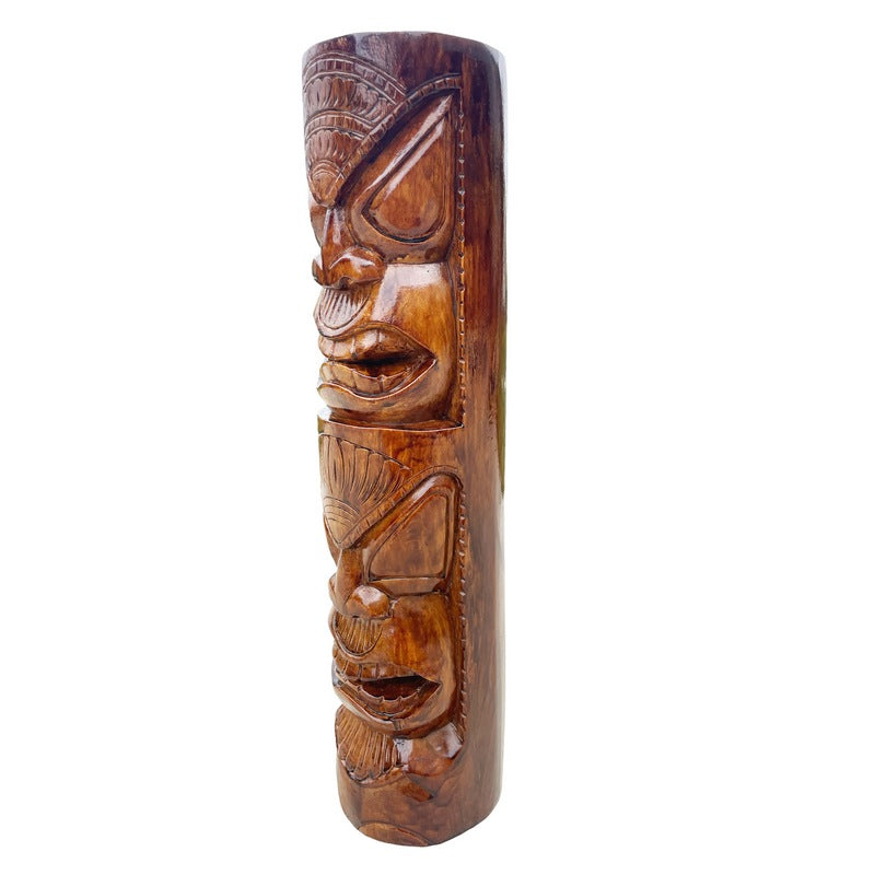 Life and Peace Tiki Totem | Hawaiian Décor 20" (Stained)