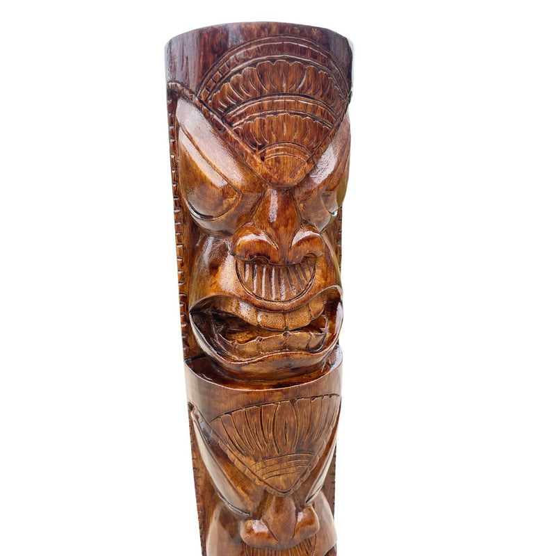 Life and Peace Tiki Totem | Hawaiian Décor 20" (Stained)