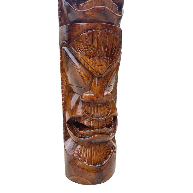 Life and Peace Tiki Totem | Hawaiian Décor 20" (Stained)