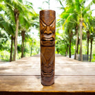 Life and Peace Tiki Totem | Hawaiian Décor 32" Walnut Stain