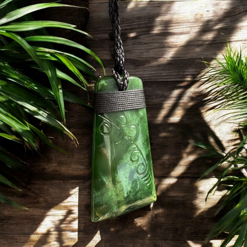 Jade Toki Pendant w/ Engravings