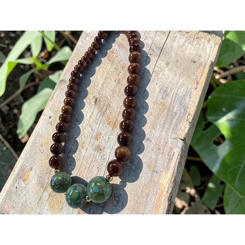 Koa and Mosaic Turquoise | Necklace 10mm – Makana Hut