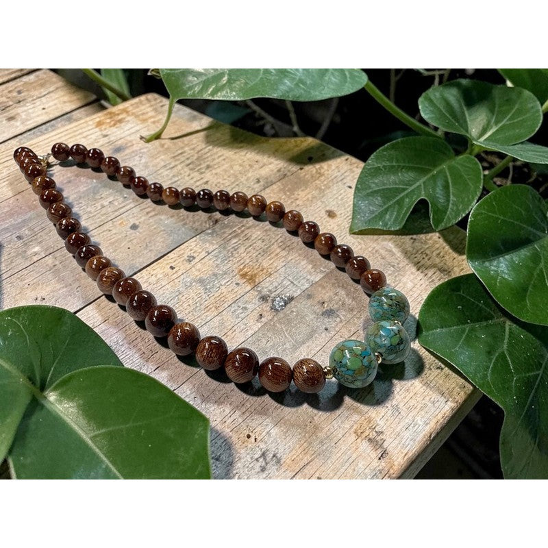 Koa and Mosaic Turquoise | Necklace 10mm – Makana Hut