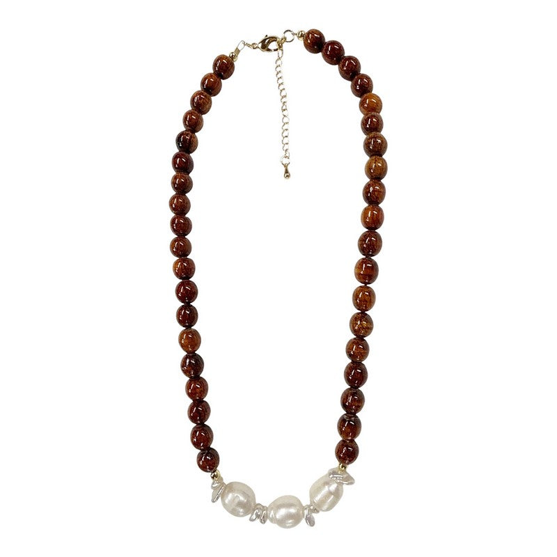 Koa and Heishi Fresh Water Pearls | Necklace 8mm