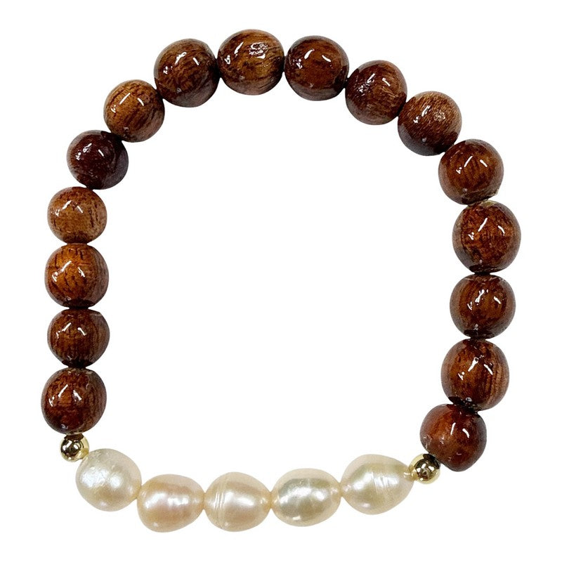 Koa and Blush Freshwater Peals | Bracelet 8mm – Makana Hut