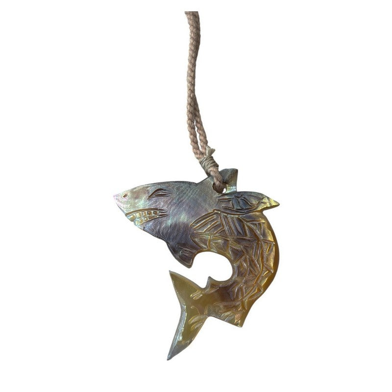Mother of Pearl Shark Necklace
