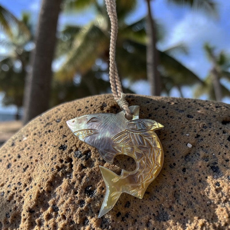 Mother of Pearl Shark Necklace