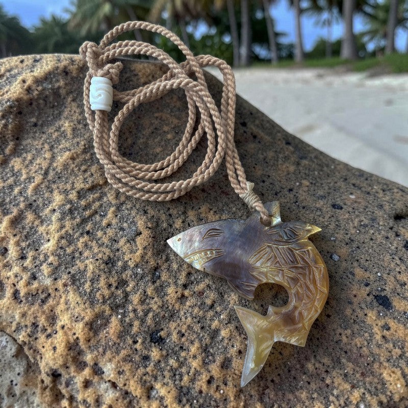 Mother of Pearl Shark Necklace