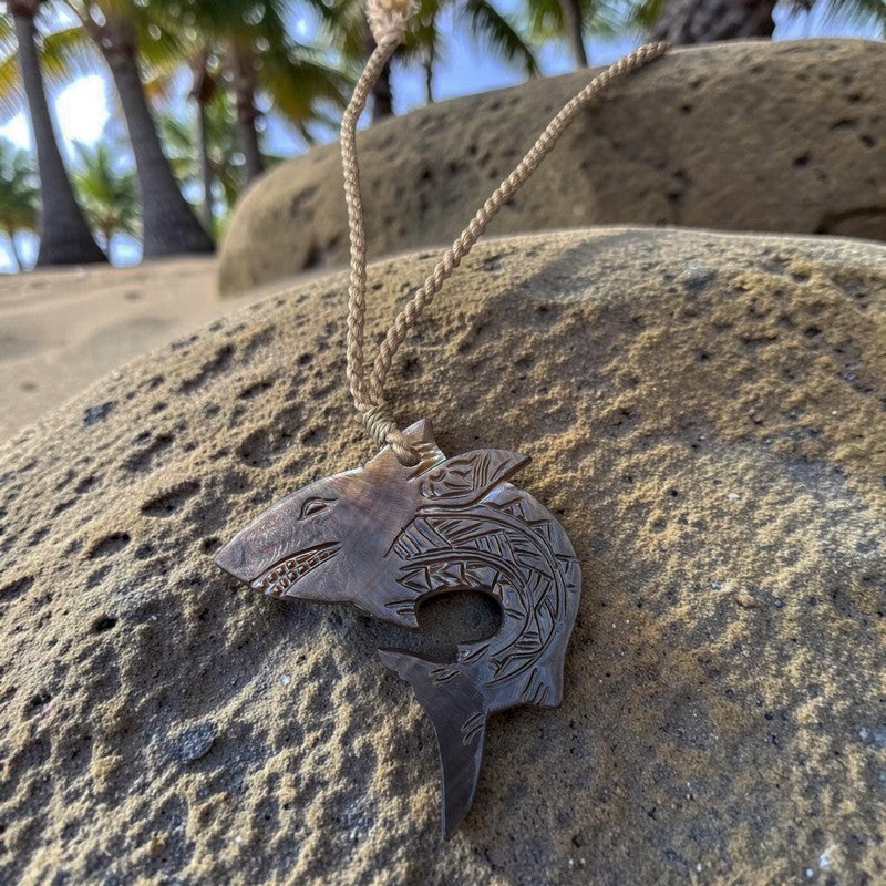 Mother of Pearl Shark Necklace
