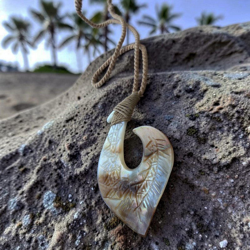 Mother of Pearl Makau (Fish Hook) Necklace