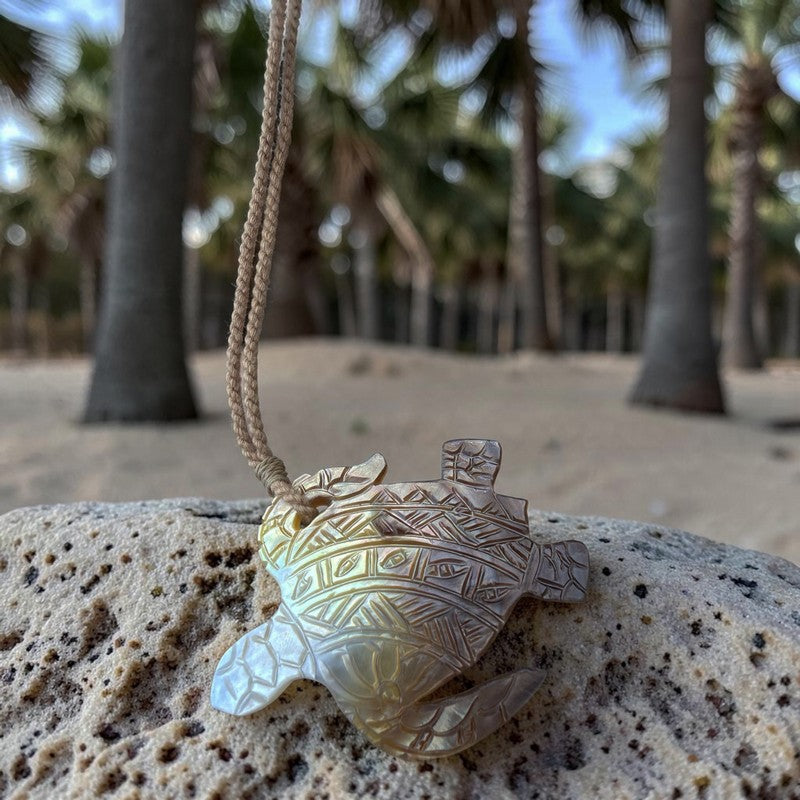 Mother of Pearl Sea Turtle Necklace