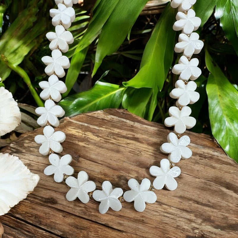 Plumeria Flower Necklace | Tropical Jewelry