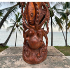 Octopus (He'e) Carving with Fish | Sea Life 40"