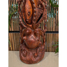 Octopus (He'e) Carving with Fish | Sea Life 40"